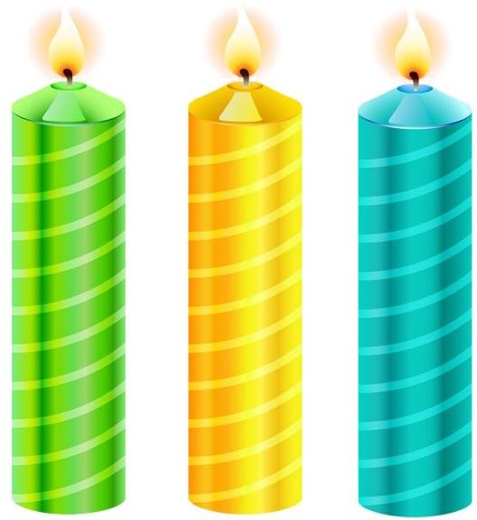 Colorful Striped Birthday Candles