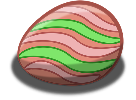 Colorful Striped Easter Egg PNG with transparent background