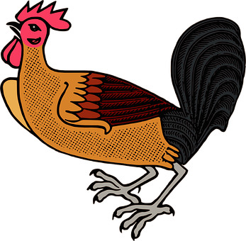 Colorful Stylized Rooster Illustration