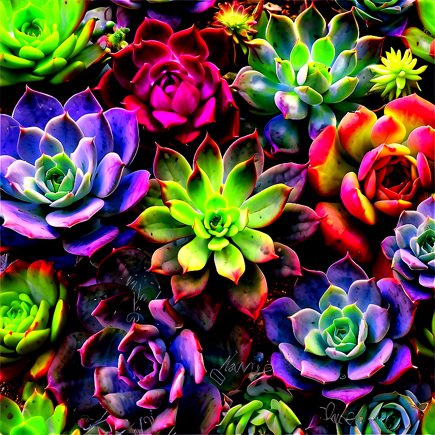 Colorful Succulents Mix Png 28