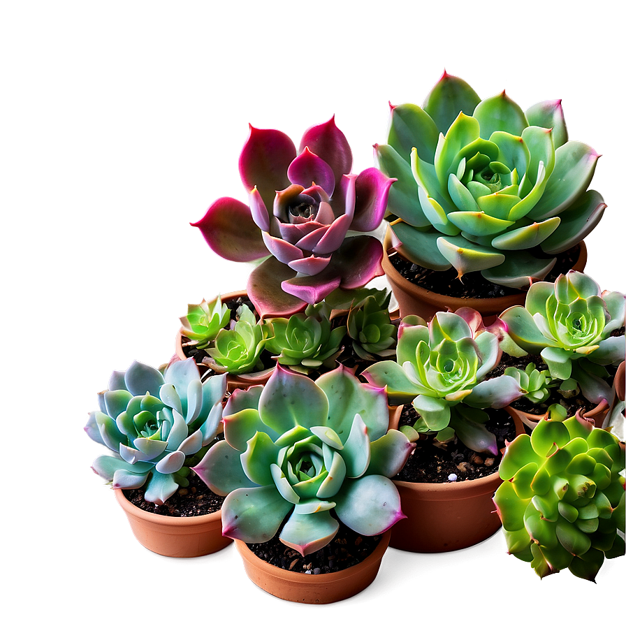 Colorful Succulents Mix Png Hob61