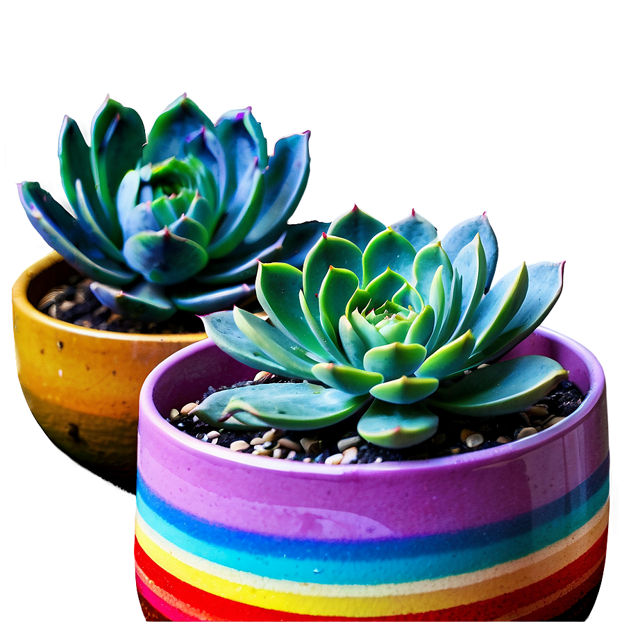 Colorful Succulents Mix Png Kbj34