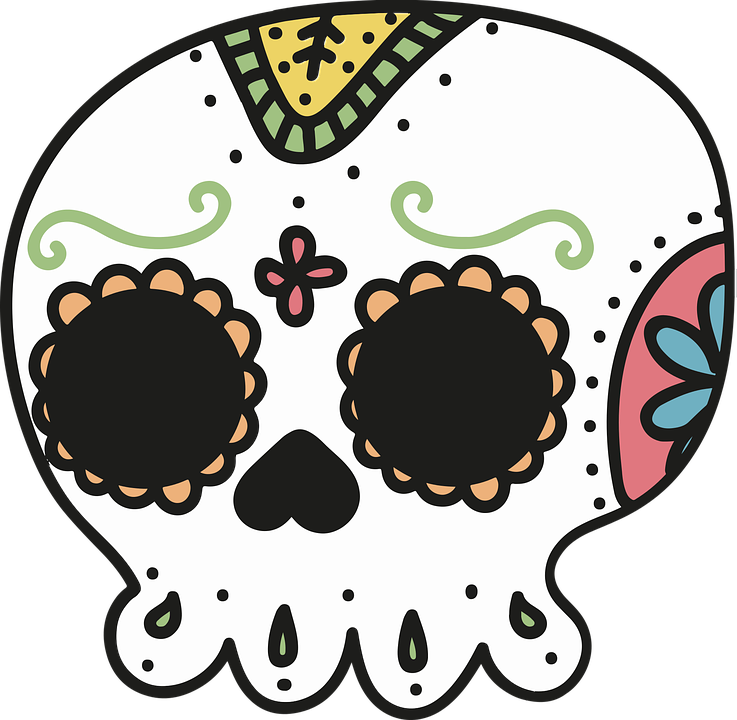 Colorful Sugar Skull Illustration