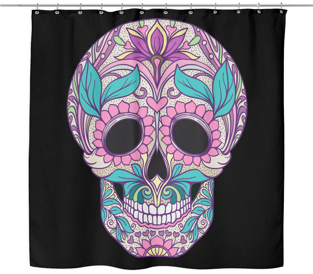 Colorful Sugar Skull Shower Curtain