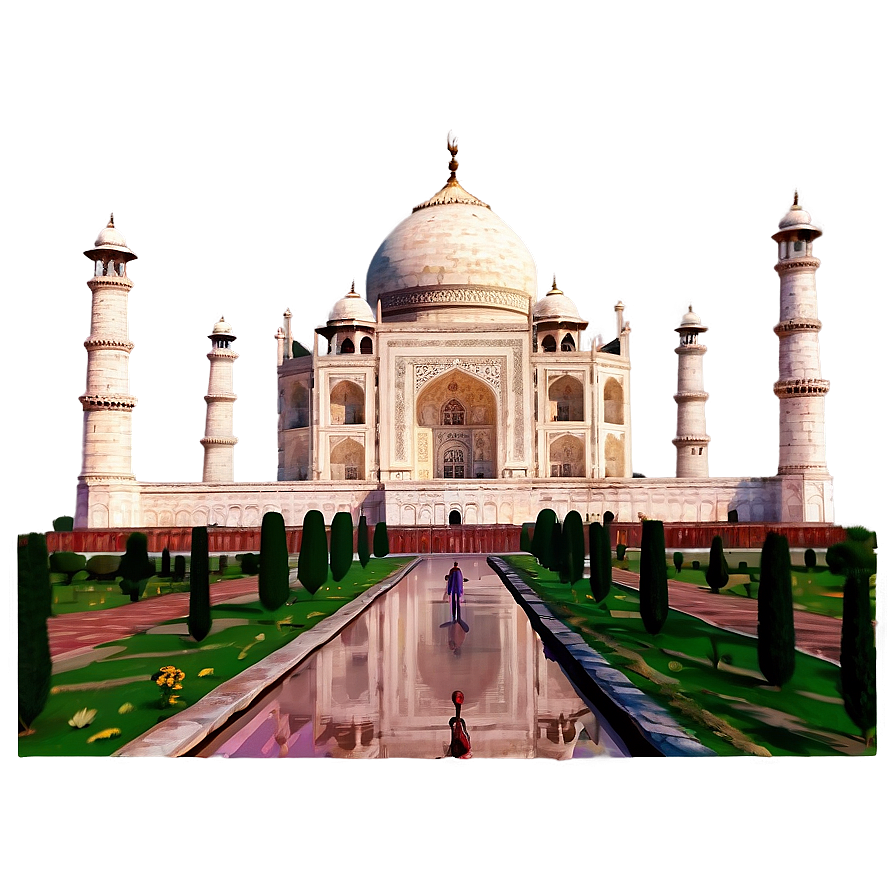 Colorful Sunset Taj Mahal Png Twe83