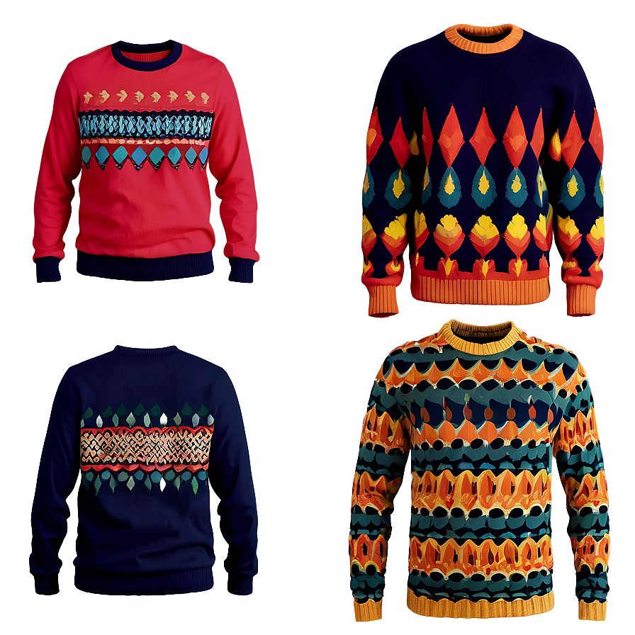 Colorful Sweater Patterns Png Sya82