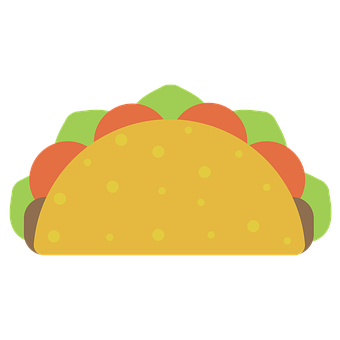 Colorful Taco Emoji Graphic PNG with transparent background