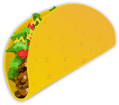 Colorful Taco Illustration PNG with transparent background