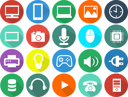 Colorful Technology Icons Set