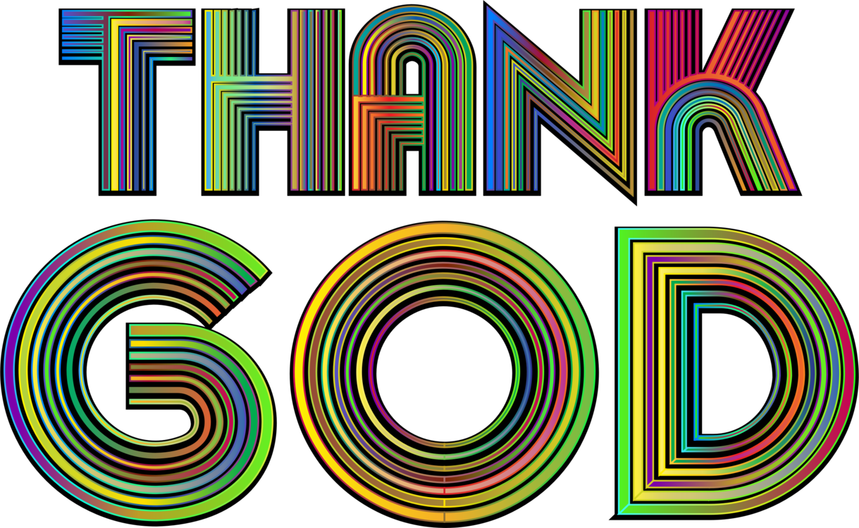 Colorful Thank God Text Illustration