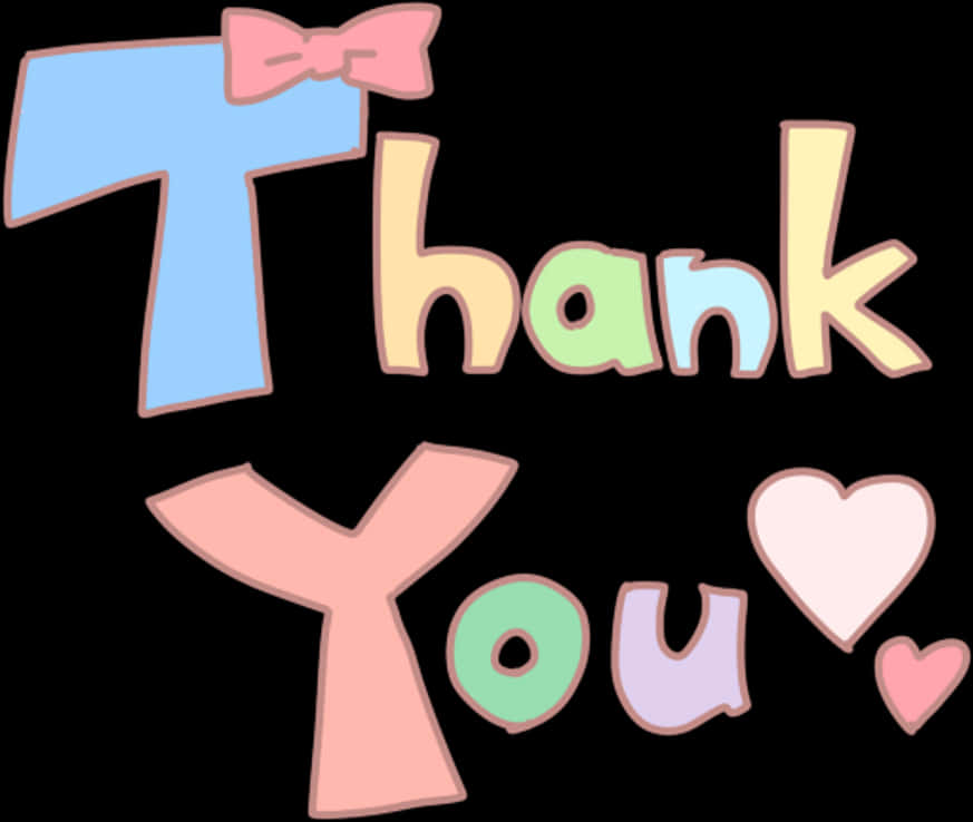 Colorful Thank You Text Illustration