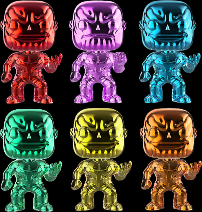 Funko Pop Vinyl Avengers Infinity War Thanos X6 Chrome - Chrome Thanos Funko Pop, HD Png Download PNG with transparent background