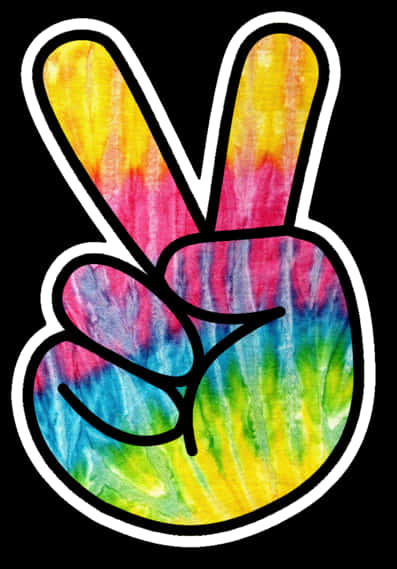 Colorful Tie Dye Peace Sign Sticker PNG image with a transparent background, free high-resolution download