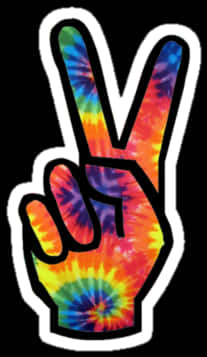 Colorful Tie Dye Peace Sign Sticker PNG image with a transparent background, free high-resolution download