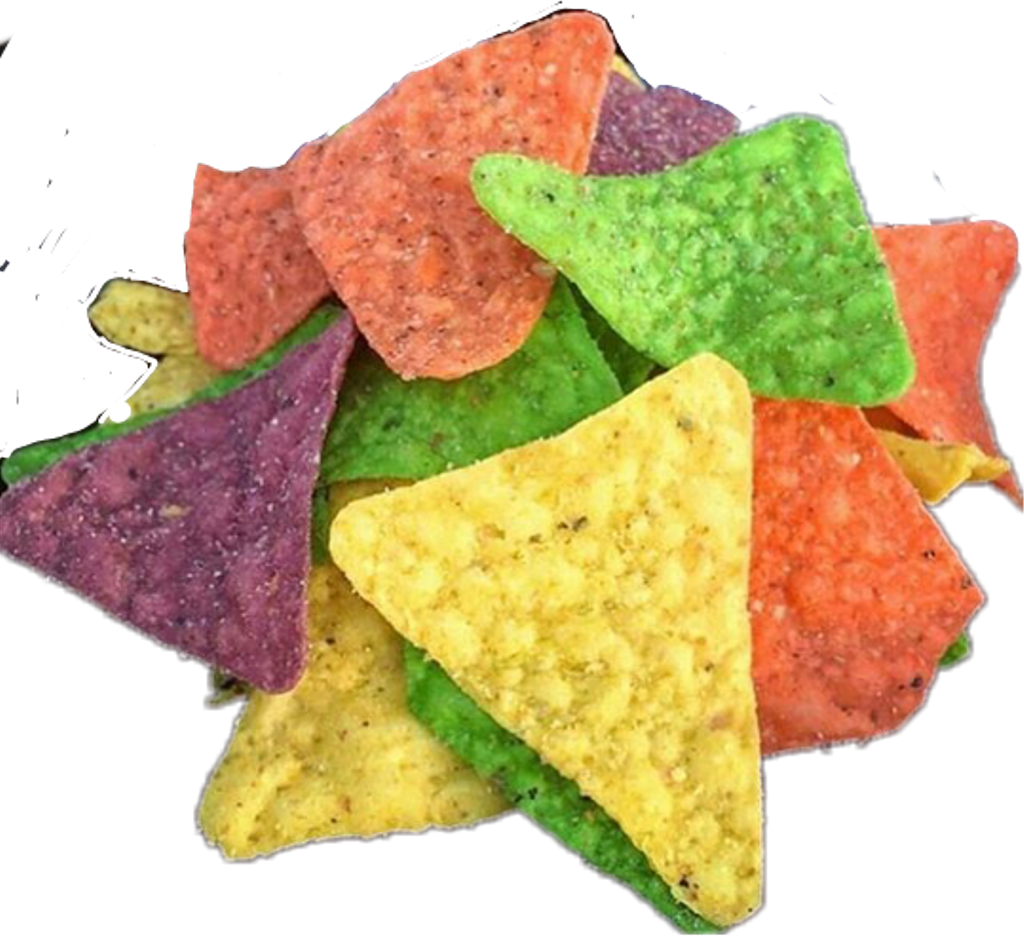 Colorful Tortilla Chips Pile PNG with transparent background