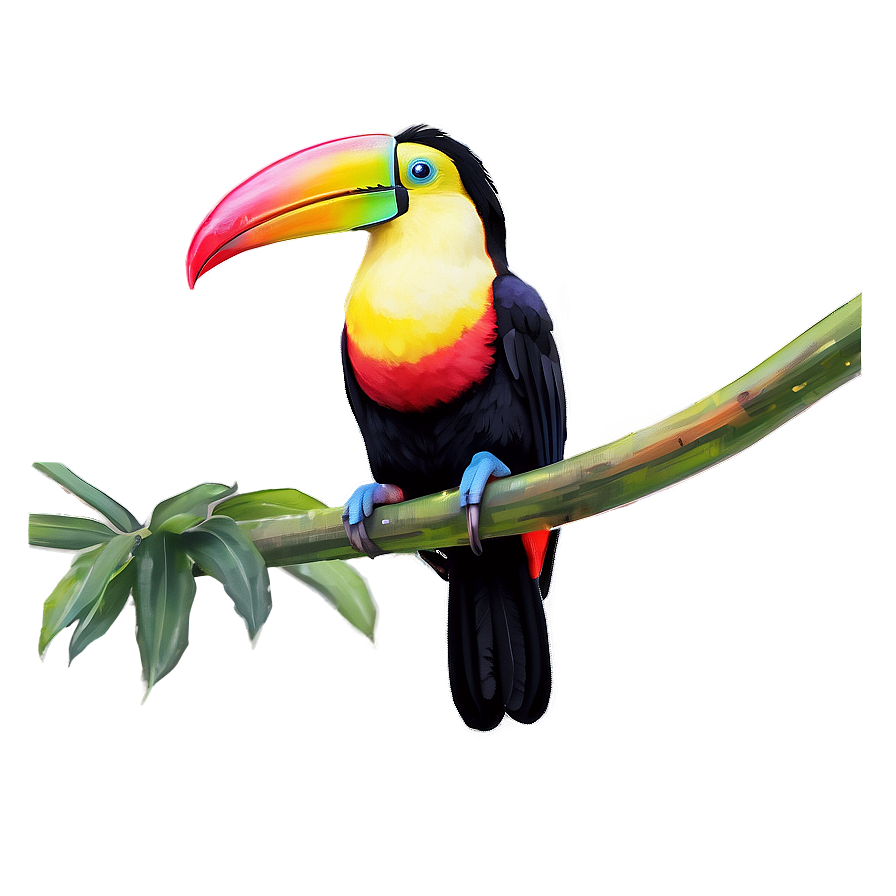 Colorful Toucan In Jungle Png Qlb50