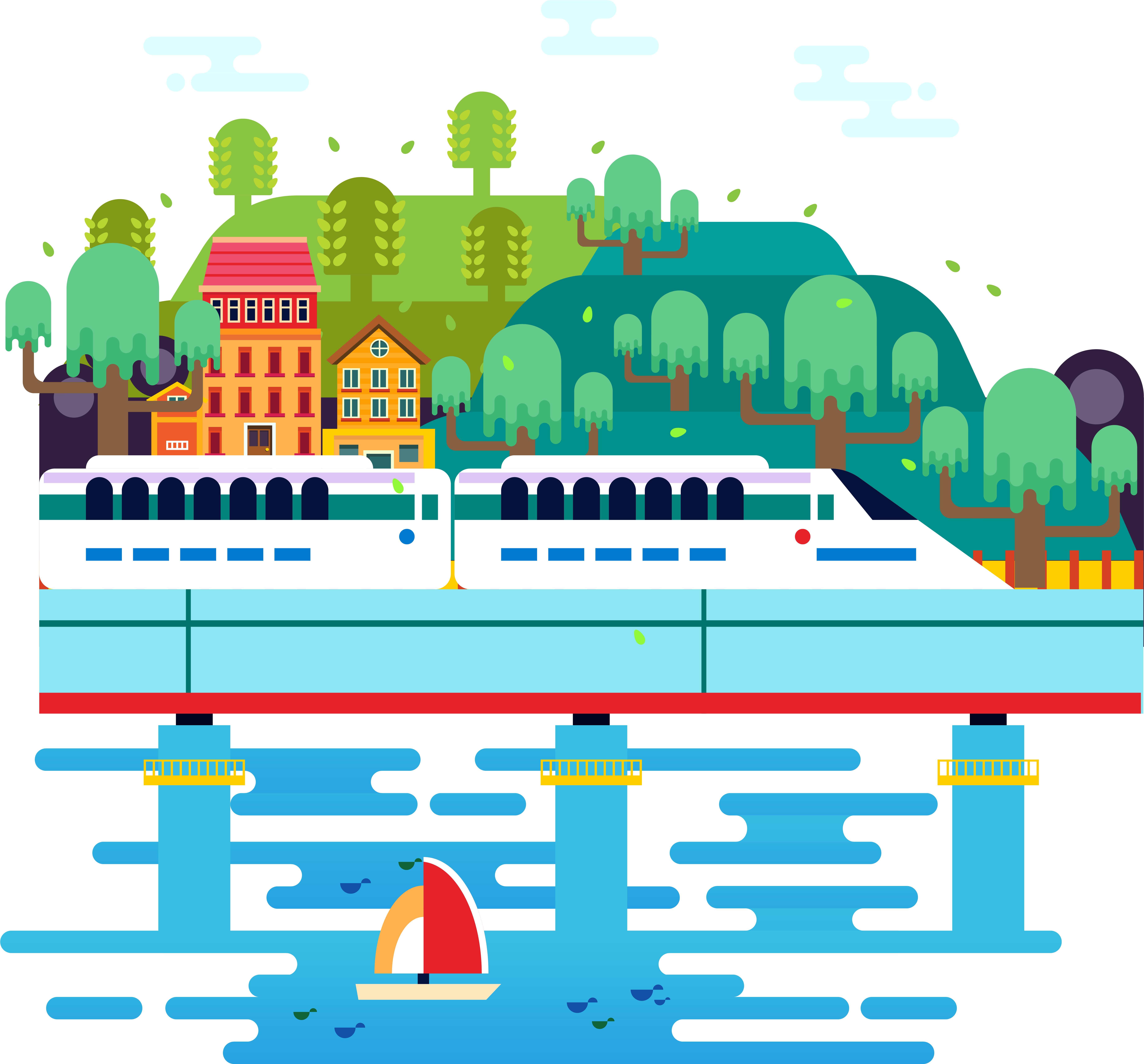 Public Transport Carrier Sailboat Plant Png And Vector, Transparent Png PNG image with a transparent background, free high-resolution download