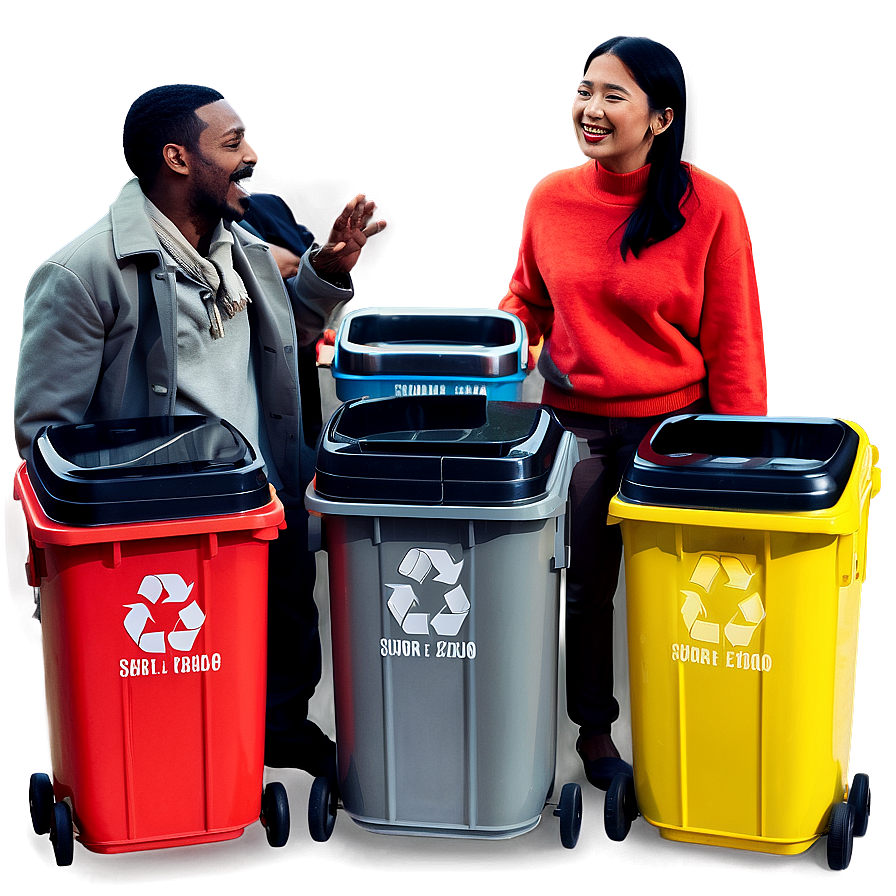 Colorful Trash Bin Concept Png Uql70