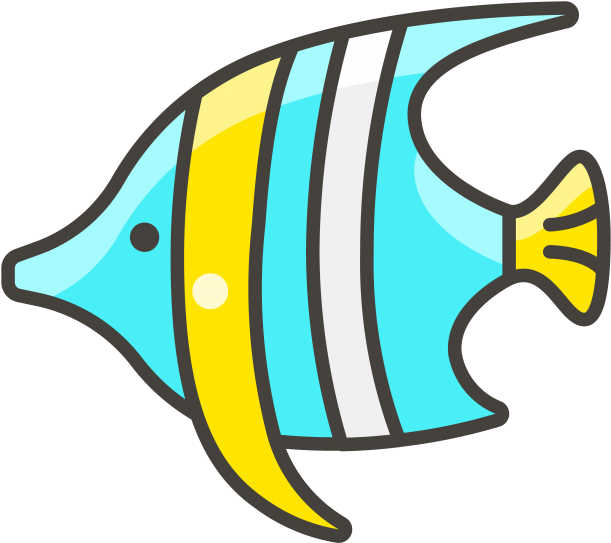 Tropical Fish Emoji Icon - Cute Tropical Fish Cartoon, HD Png Download PNG with transparent background