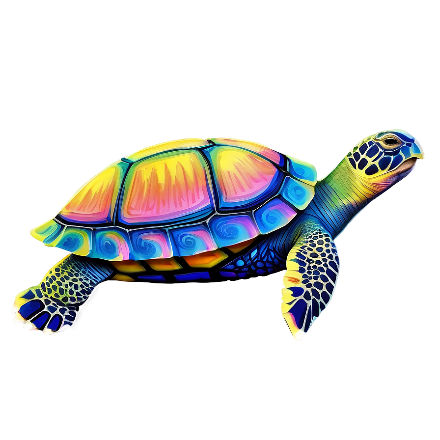 Colorful Turtle Artwork Png 37