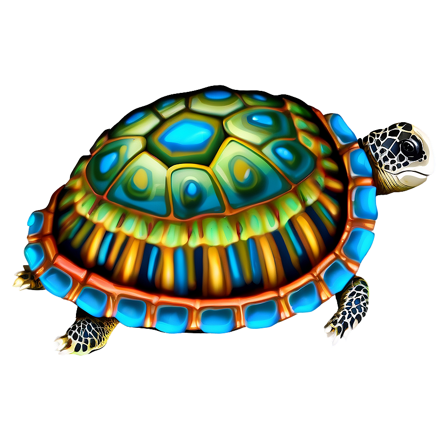 Colorful Turtle Shell Drawing Png 59