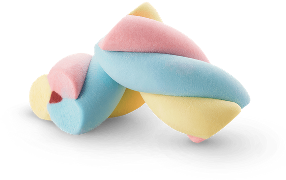 Colorful Twisted Marshmallows PNG with transparent background
