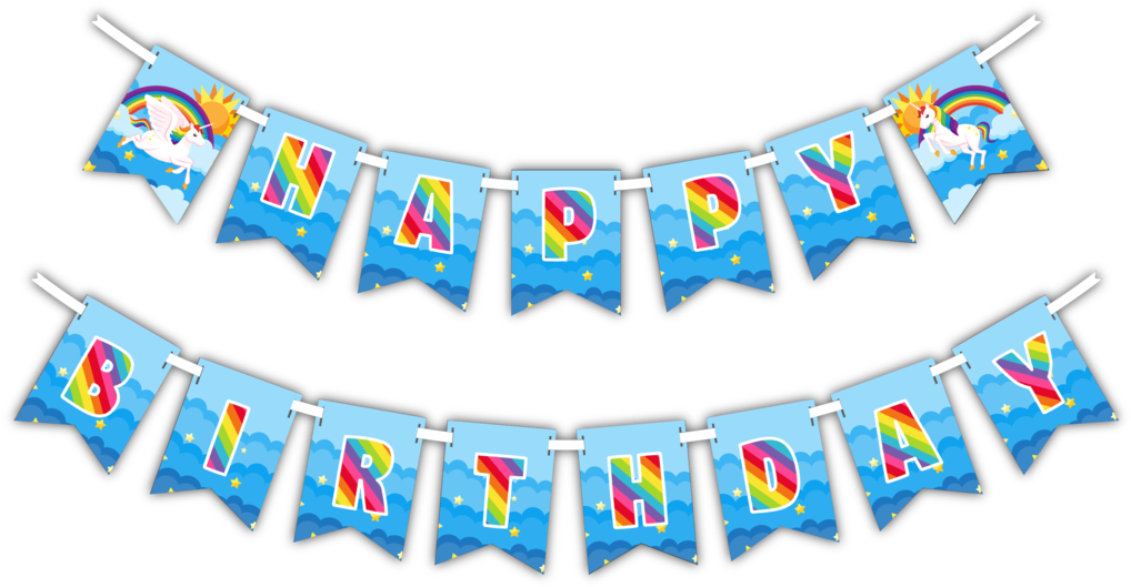 Colorful Unicorn Birthday Banner