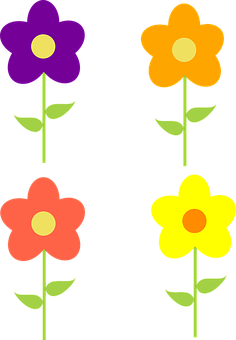 Colorful Vector Flowers Illustration