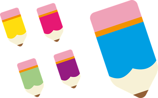 Colorful Vector Pencils PNG image with a transparent background, free high-resolution download