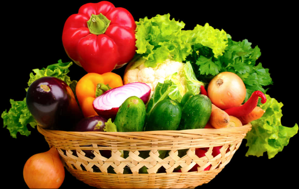 Colorful Vegetable Basket Assortment