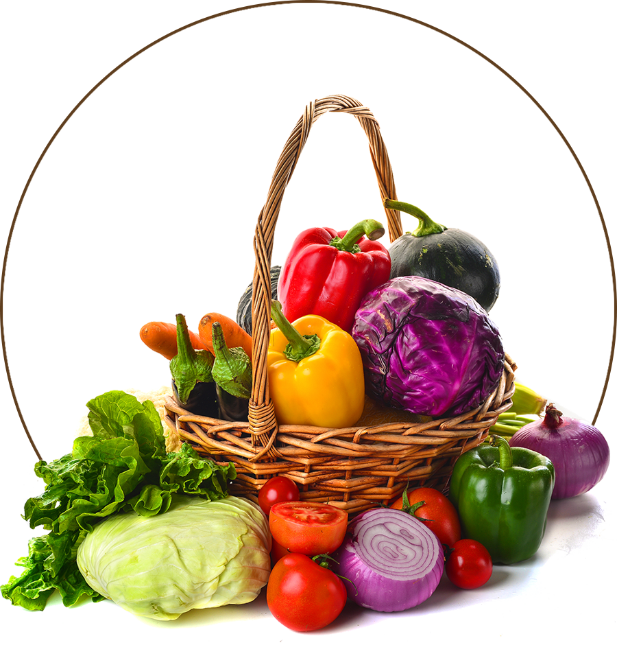 Colorful Vegetable Basket Assortment