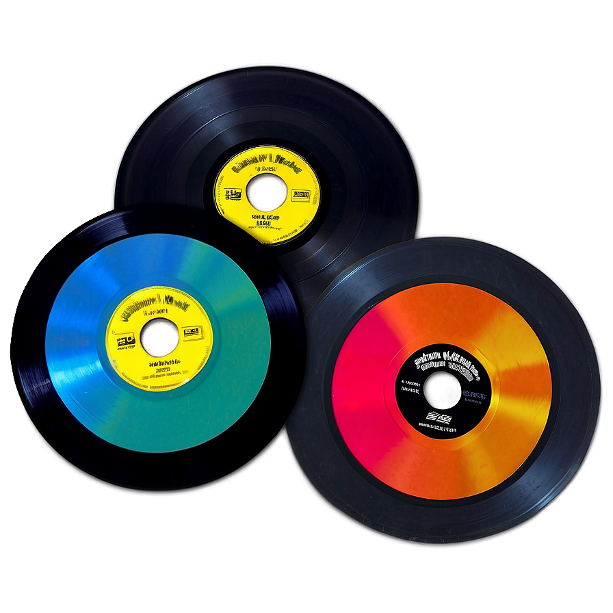 Colorful Vinyl Discs Png 05242024