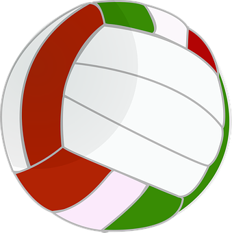 Colorful Volleyball Vector Illustration PNG with transparent background