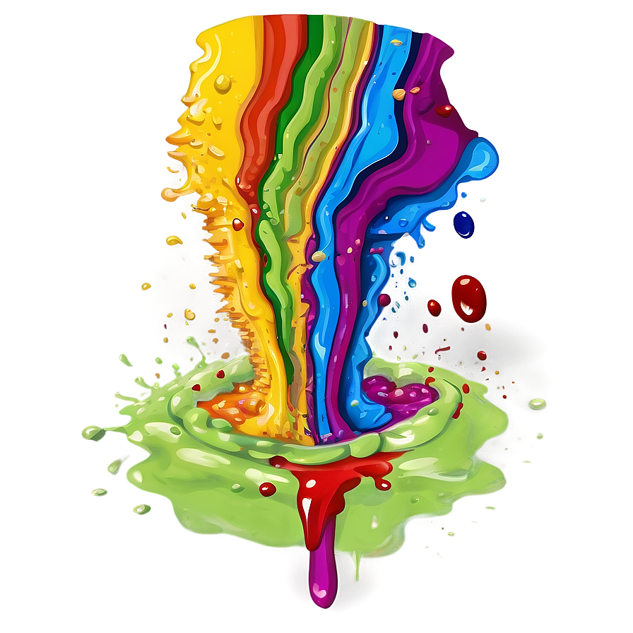 Colorful Vomit Splash Png 30