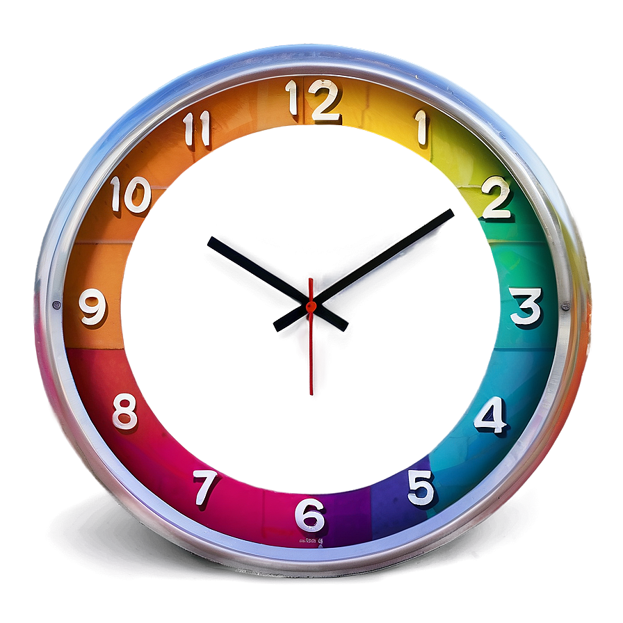 Colorful Wall Clock PNG 24 PNG with transparent background