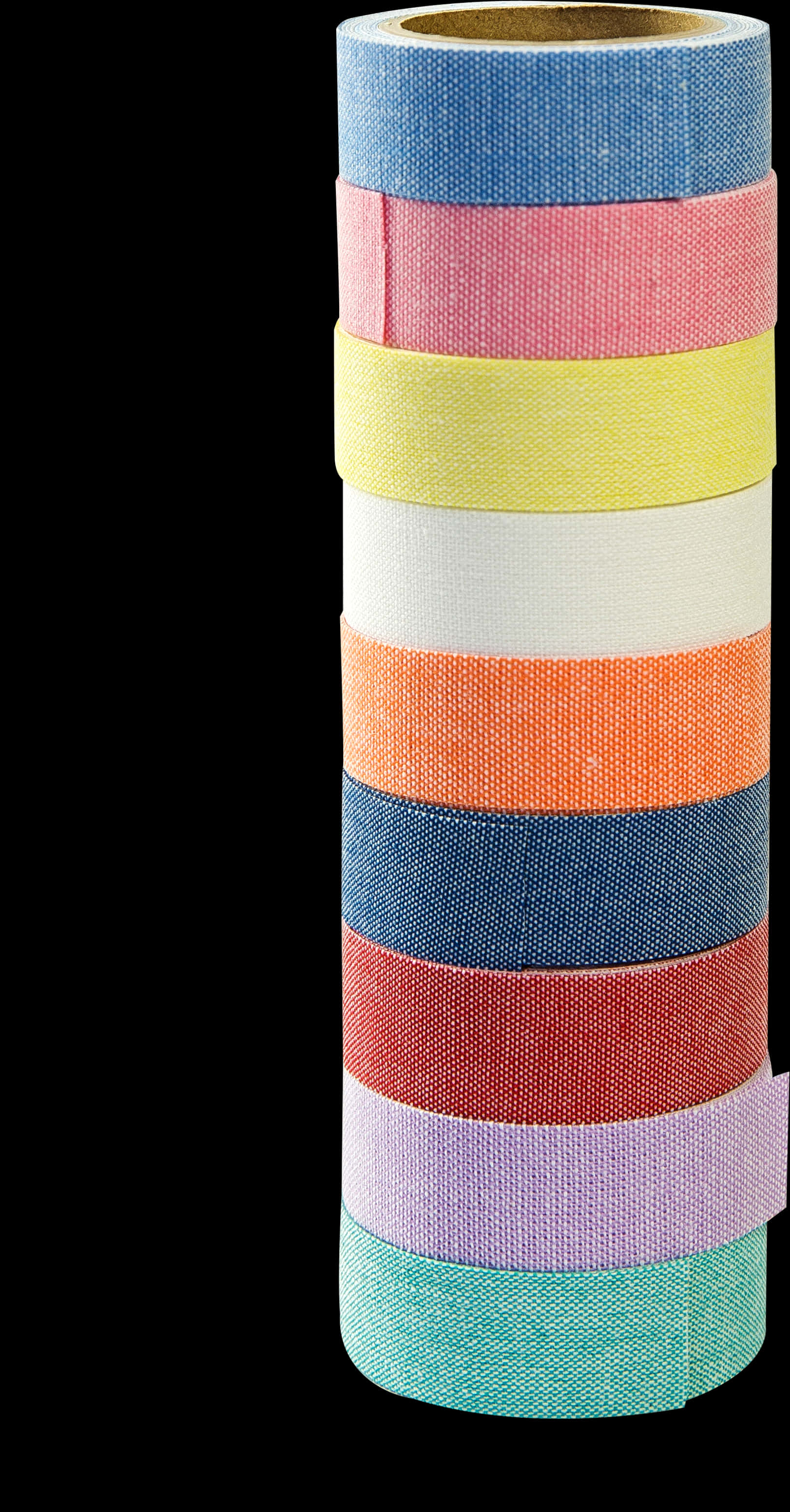 Colorful Washi Tape Stack Black Background