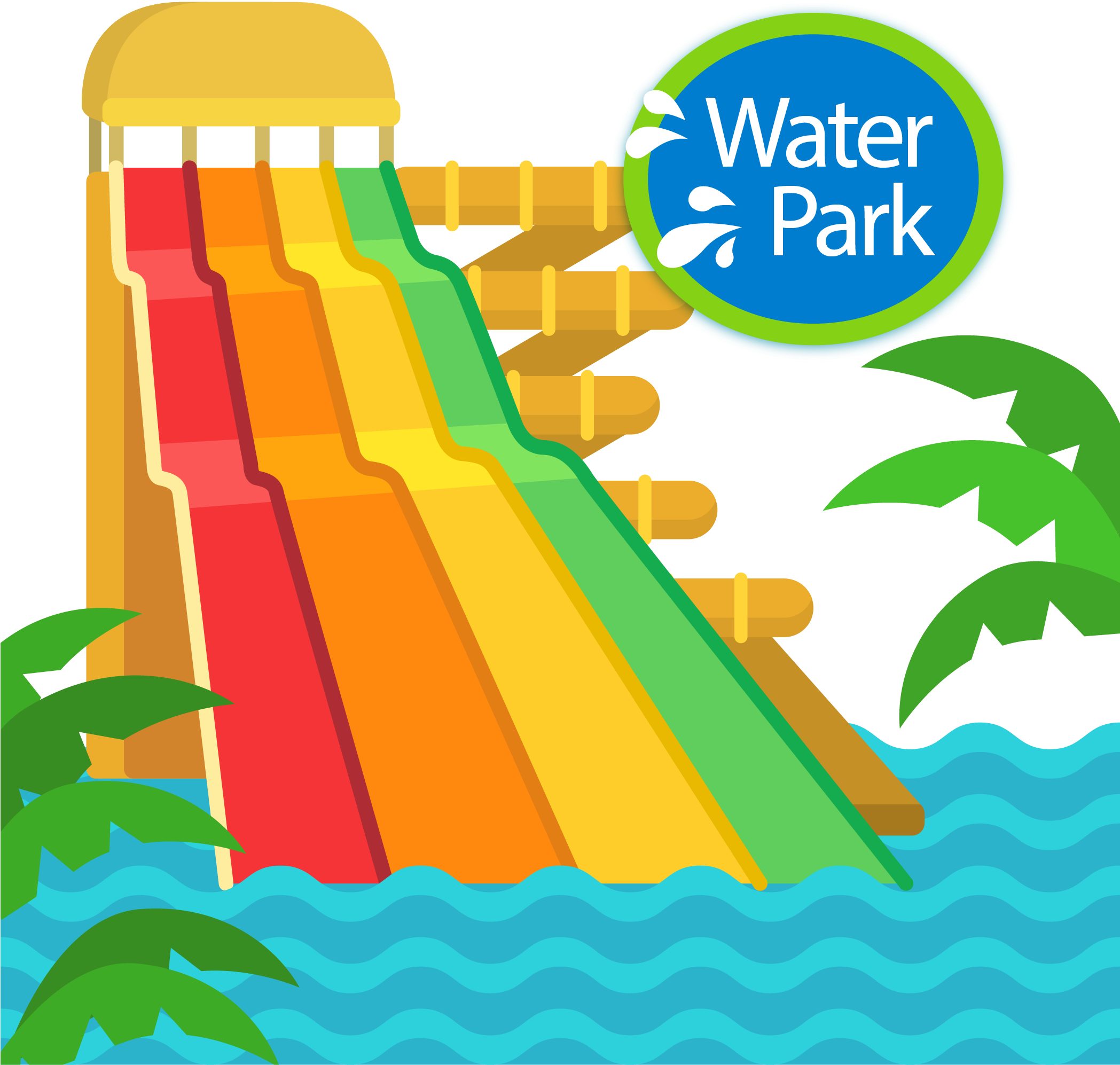 Water Park Clip Art - Water Park Slide Clipart, HD Png Download PNG with transparent background