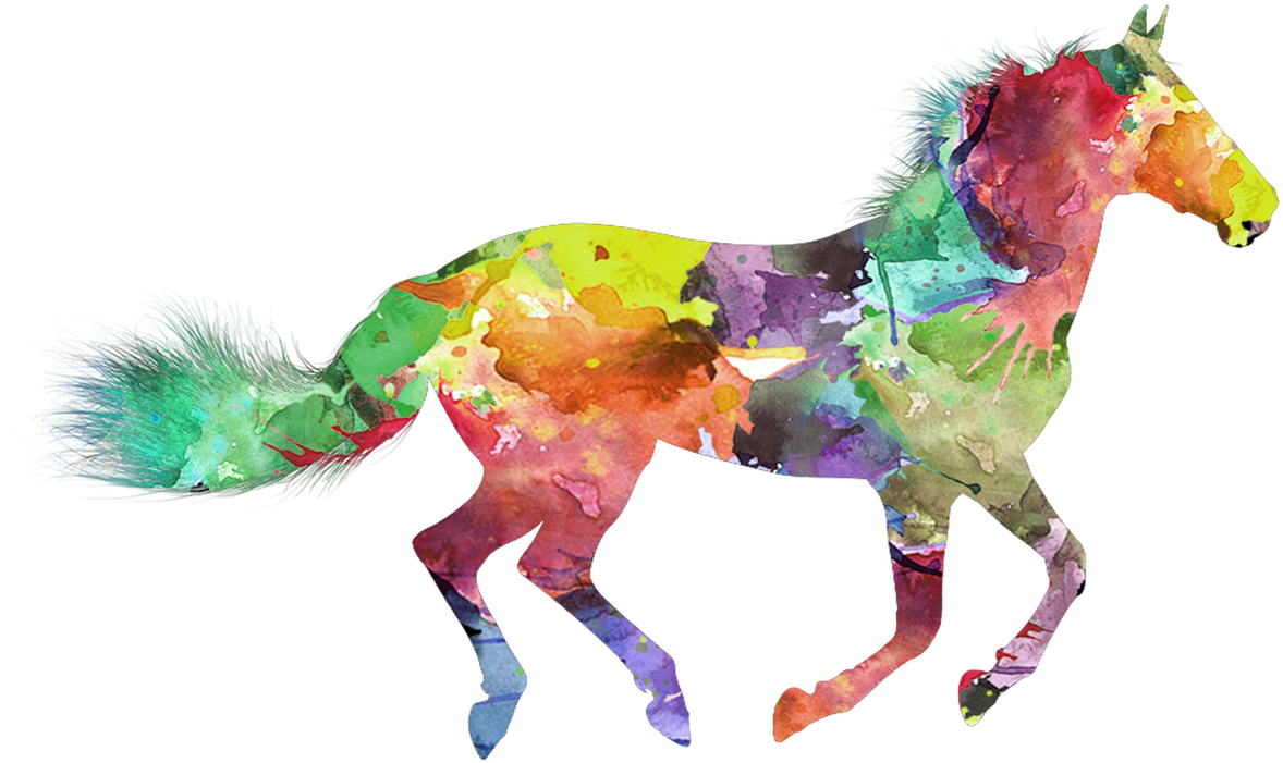 Colorful Watercolor Horse Artwork