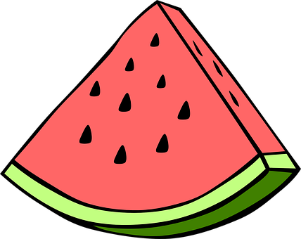 Colorful Watermelon Slice Clipart PNG with transparent background