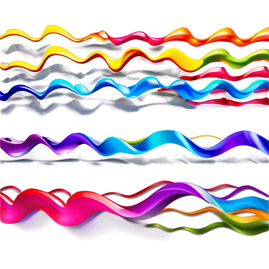 Colorful Wavy Lines Art Png 14