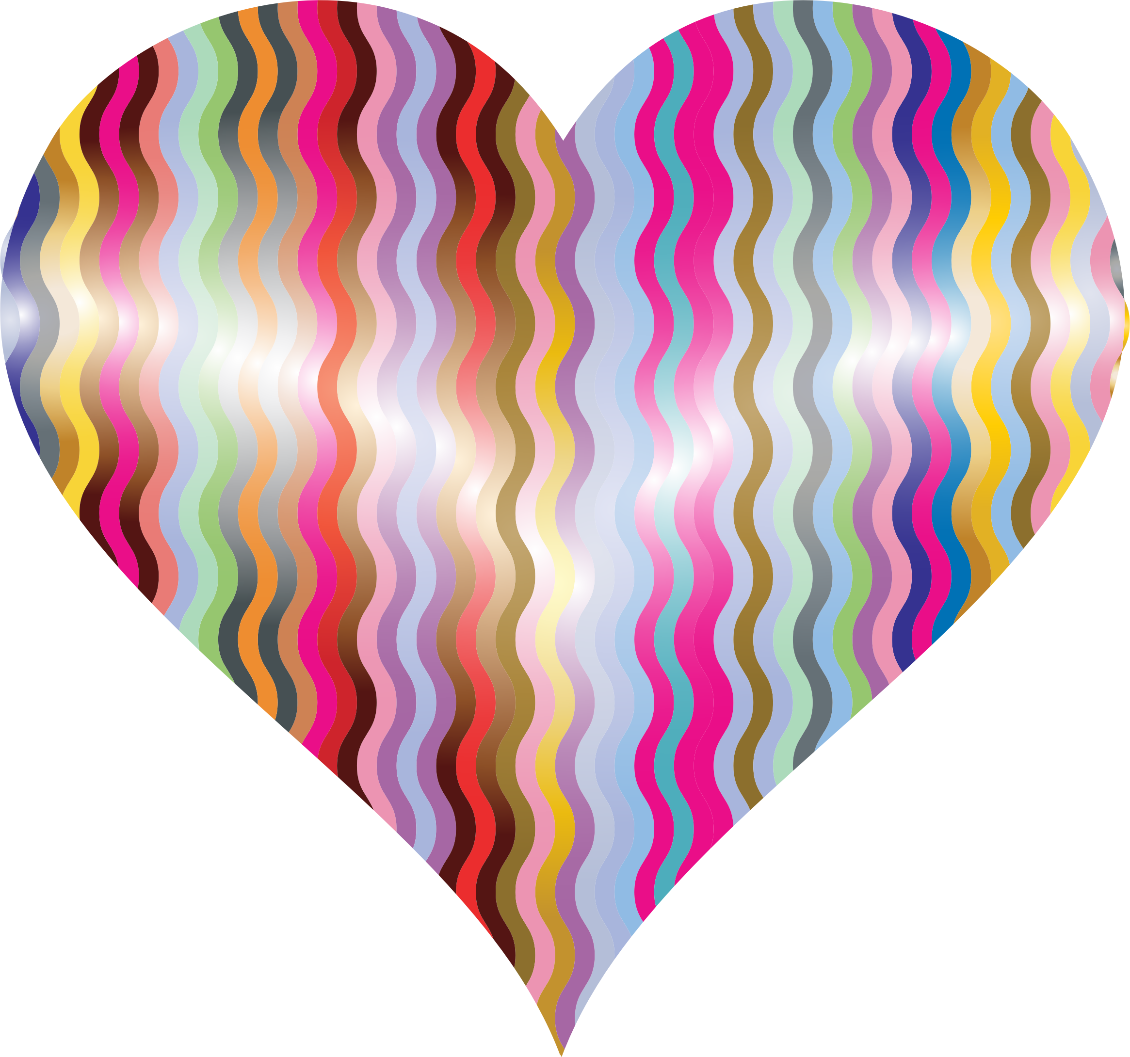 Colorful Wavy Lines Heart Graphic