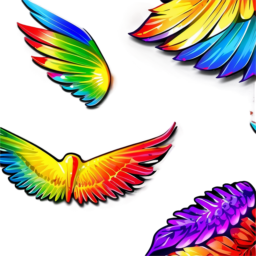 Colorful Wing PNG heb78 PNG image with a transparent background, free high-resolution download