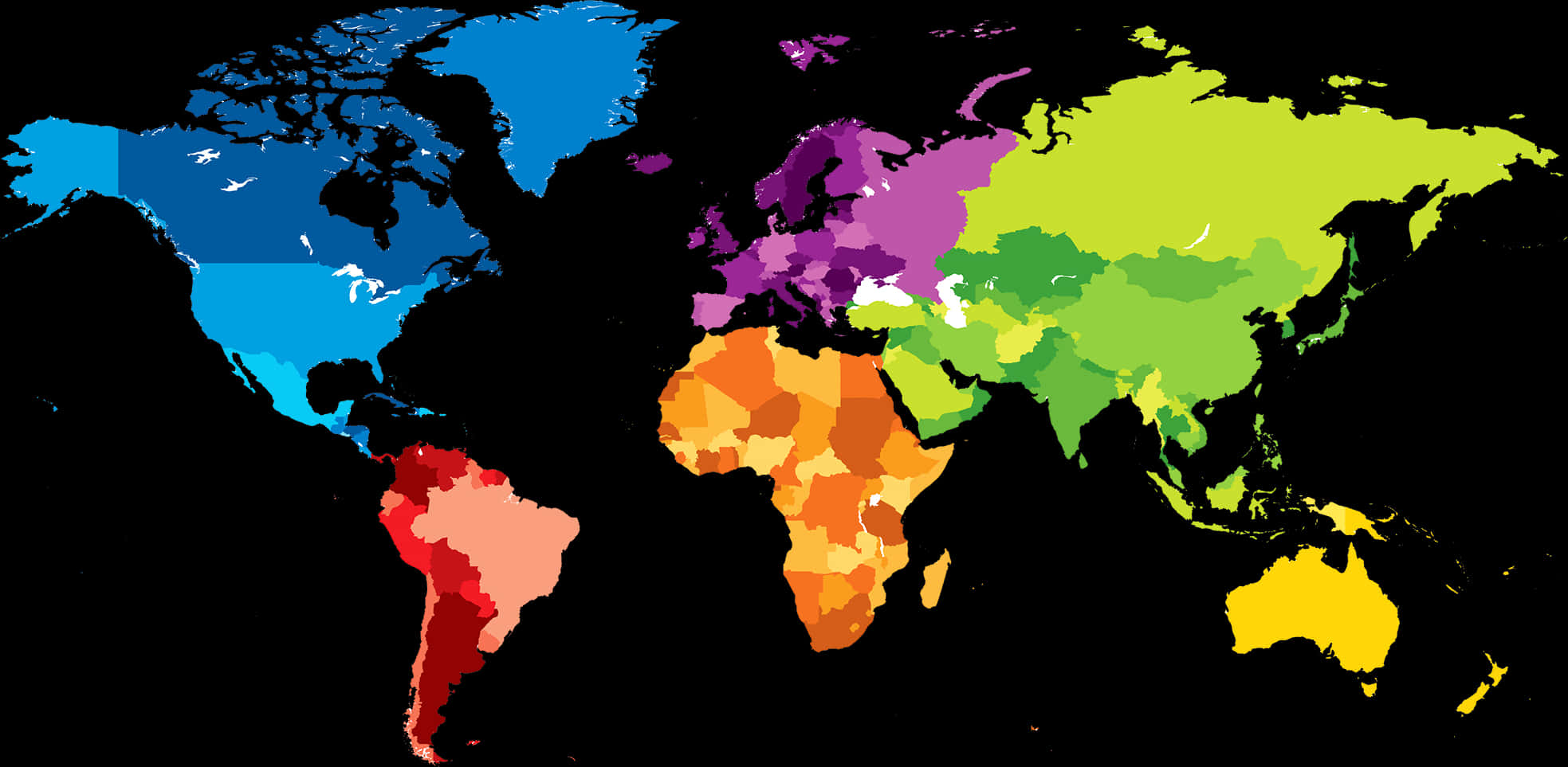 Colorful World Map Abstract