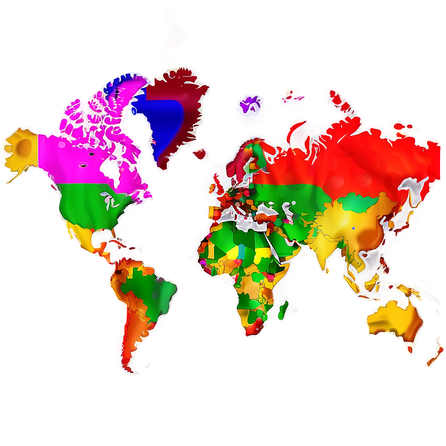 Colorful World Map PNG mtd92 PNG with transparent background