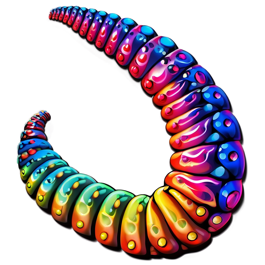 Colorful Worm Art Png Dco