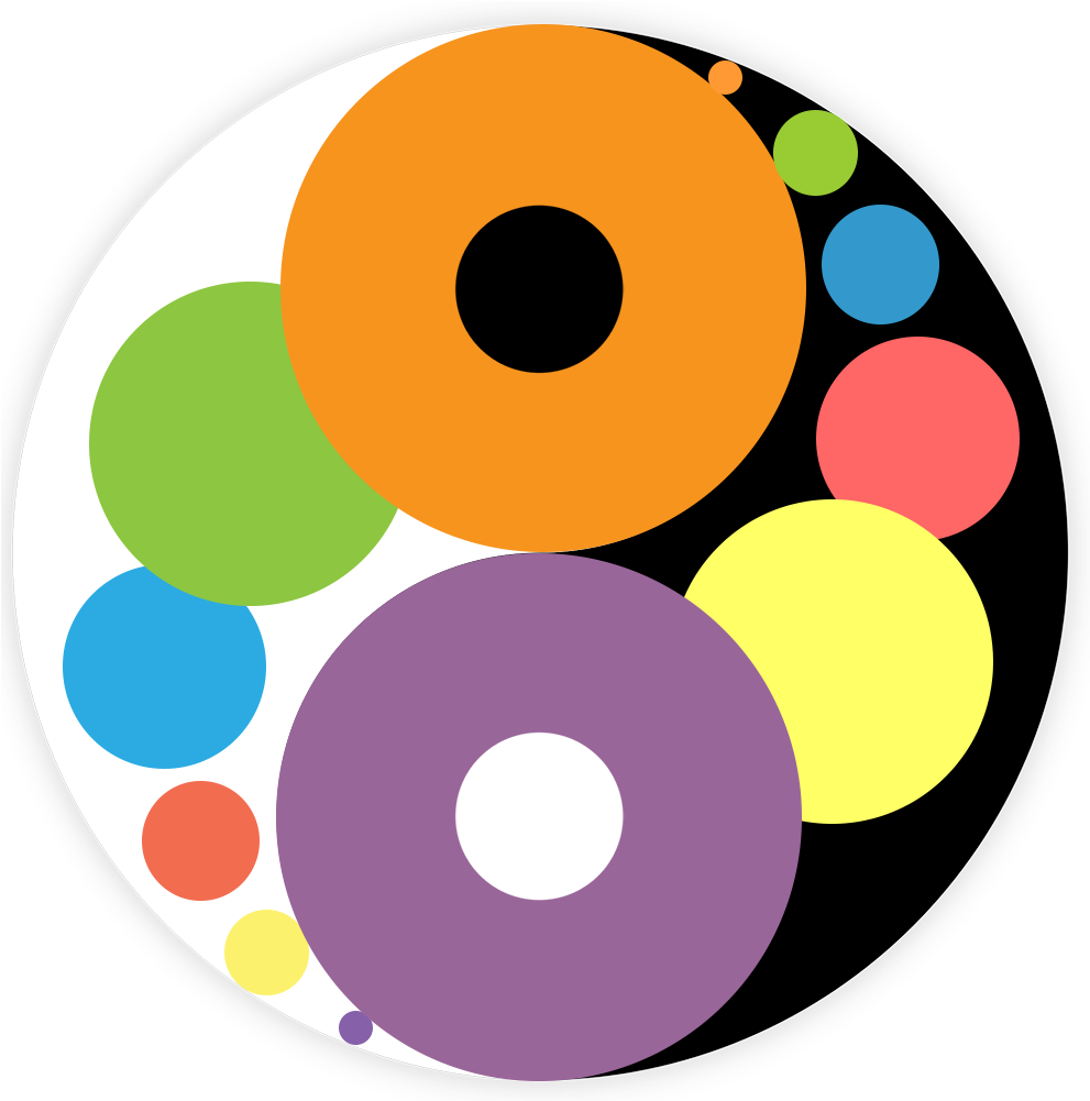 Colorful Yin Yang Balance