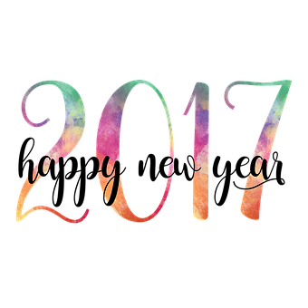 Colorful2017 New Year Celebration PNG with transparent background