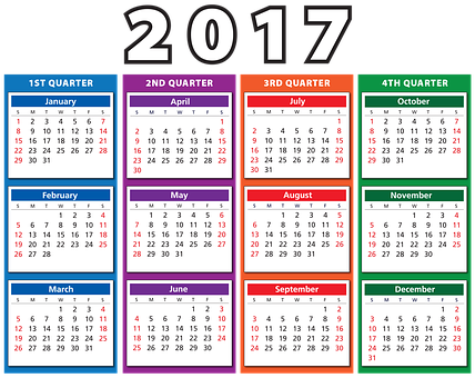 Colorful2017 Yearly Calendar