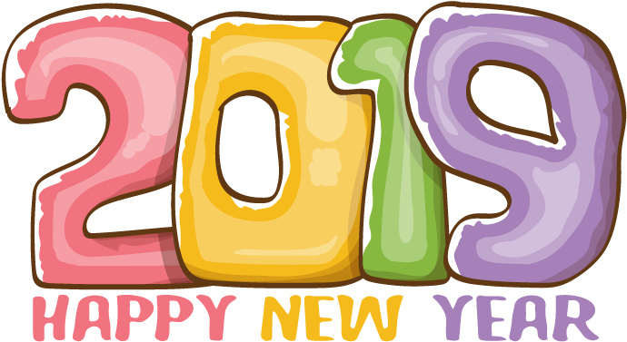 Colorful2019 Happy New Year Vector