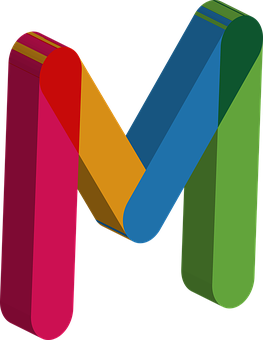 Colorful3 D Alphabet M Letter PNG with transparent background